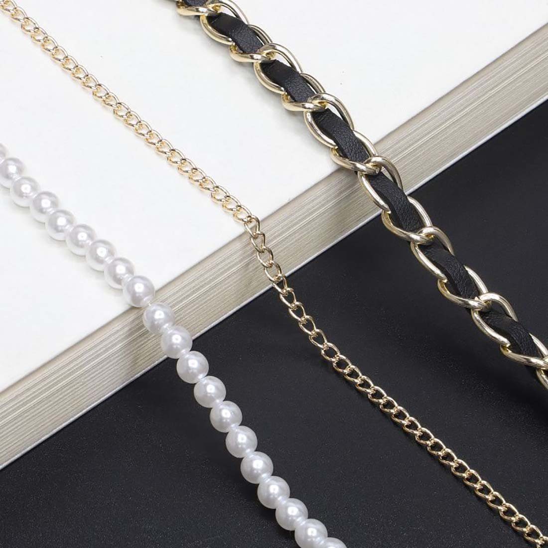 DRSEON Brillenkette Sonnenbrillen Kette Perlen 2 Stück 3 in 1 Brillenbandhalterung
