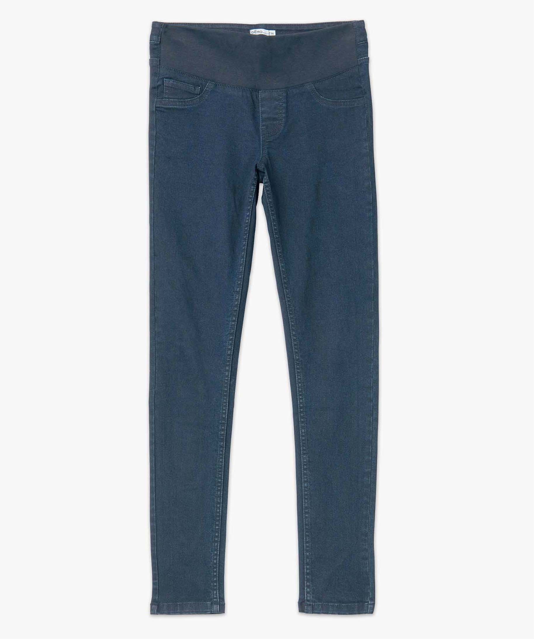 Jean de grossesse coupe Skinny avec bandeau bas noir | GEMO
