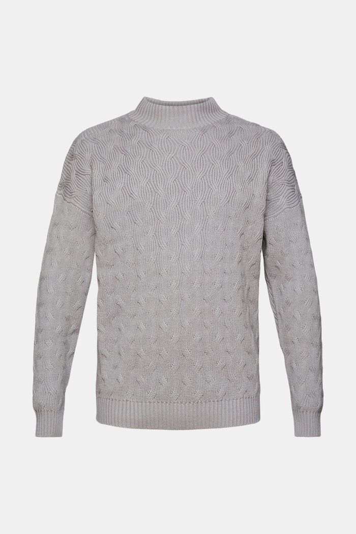 Grobstrickpullover mit Zopfmuster