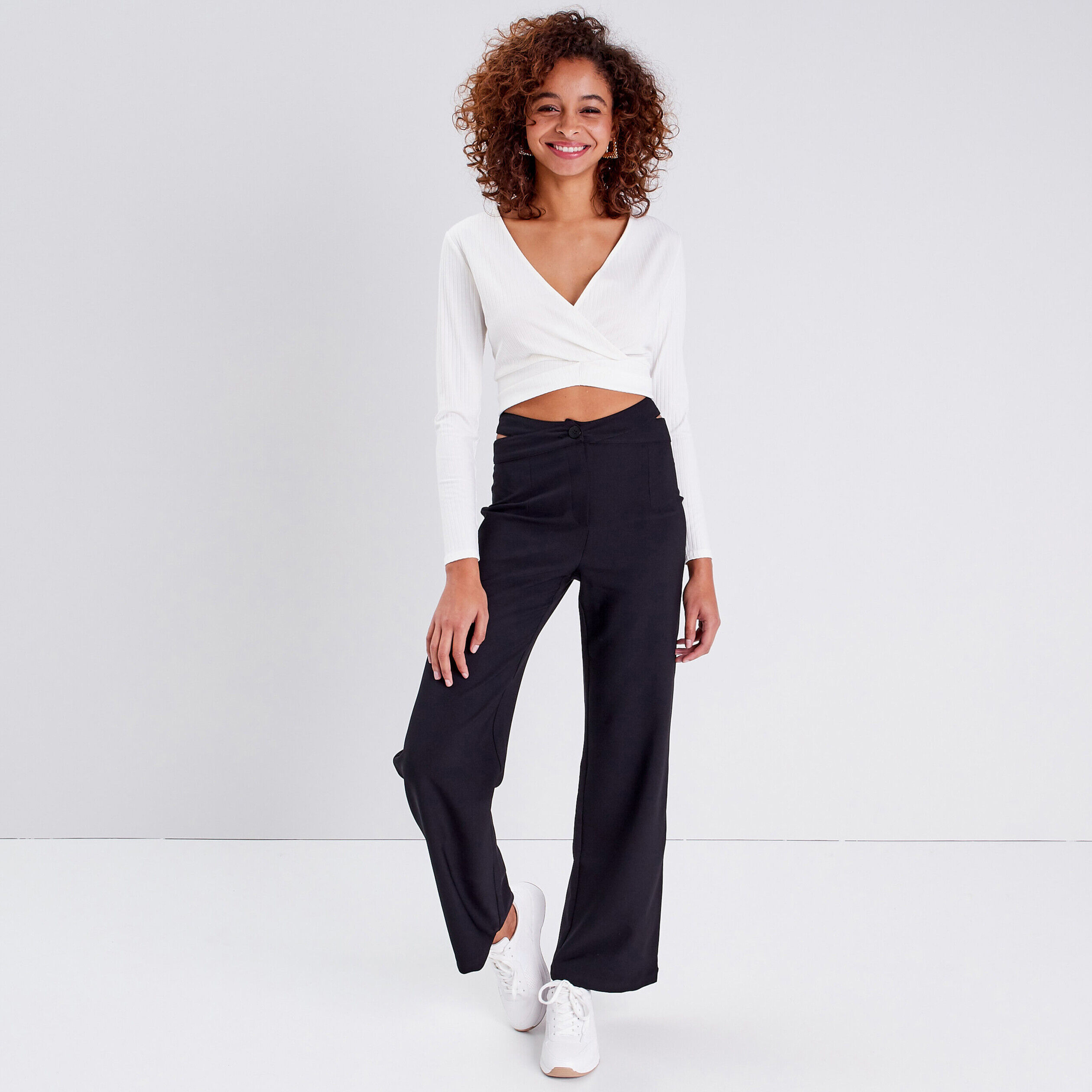 T-shirt manches longues ecru femme | Cache Cache