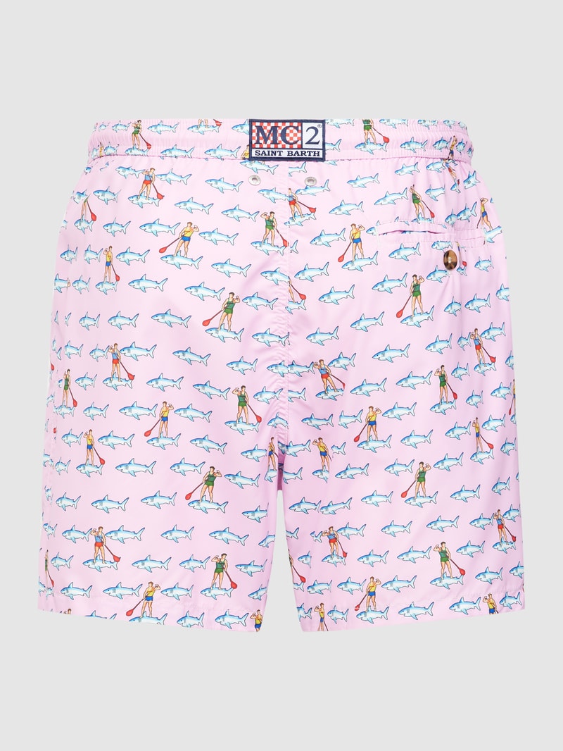 Badehose mit Allover-Muster in rosa
