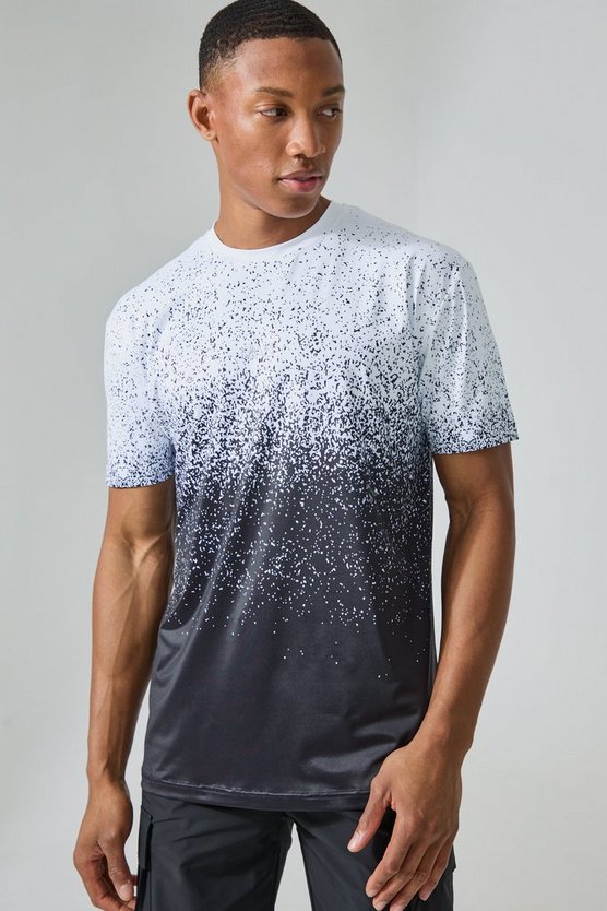 Man Active Gym schwarzes T-Shirt mit Farbverlauf