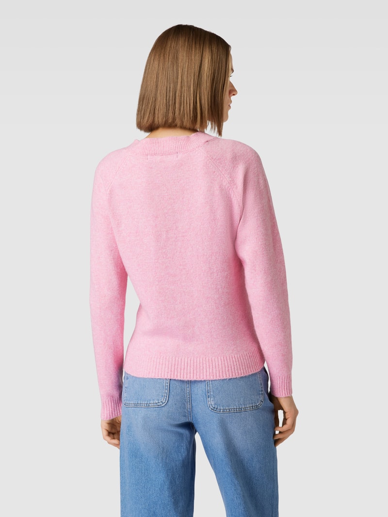 Strickpullover mit Rundhalsausschnitt Modell 'DOFFY' in pink