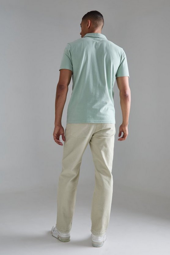 Slim-Fit Poloshirt mit Reißverschluss