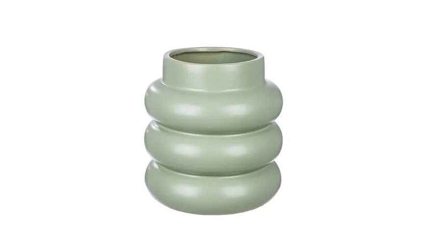 GILDE Vase Rim Keramik H=24cm Grün