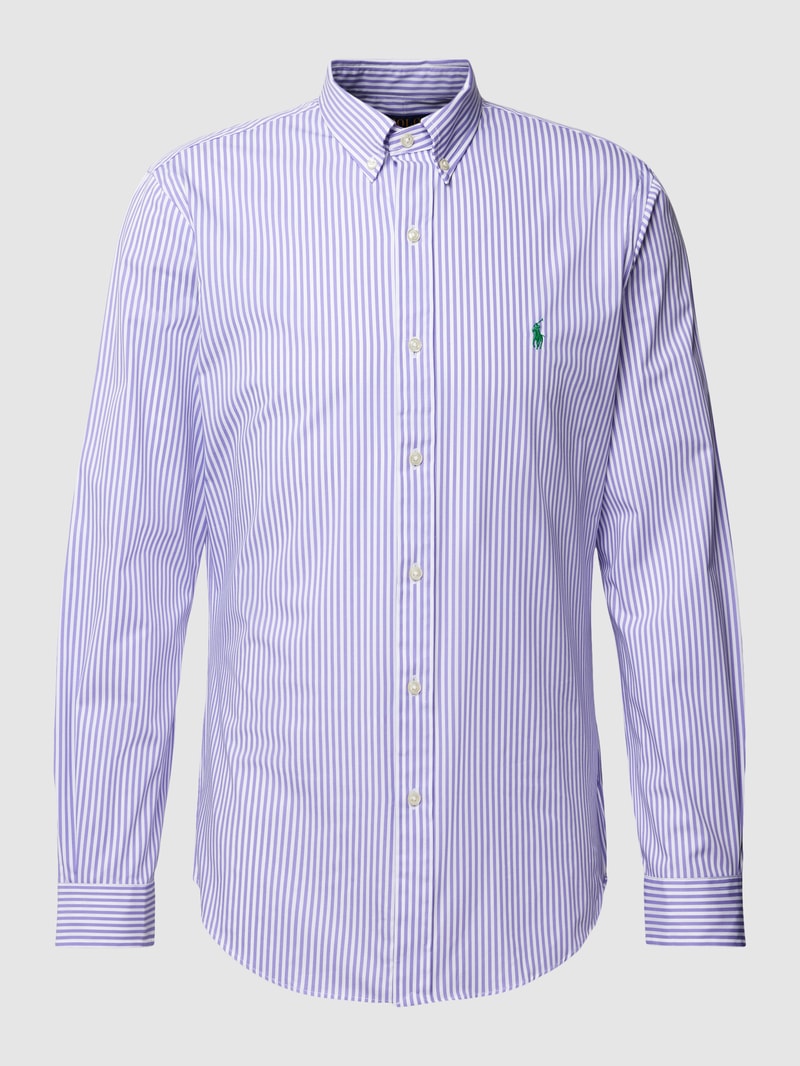Slim Fit Freizeithemd mit Button-Down-Kragen in lavendel