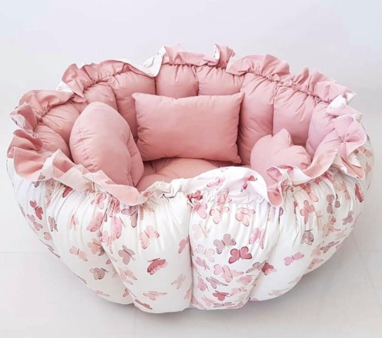 Baby Fancyroom Bettnestchen 2in1 Spielmatte Nestchen Babynestchen Babynest Kuschelnest, (4-tlg. Set mit 3 Motivkissen, dicke Spielmatte Krabbeldecke Spieldecke Kuschelnest), Handmade with Love