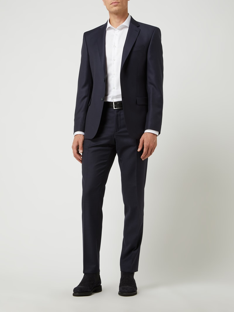 Modern Fit 2-Knopf-Sakko aus Schurwolle Modell 'Duncan' in marineblau