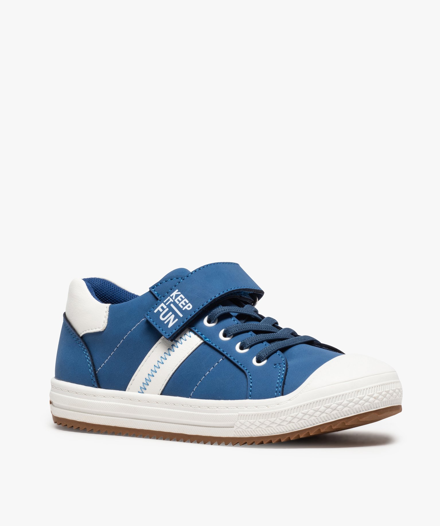 Tennis Garçon unies à bout renforcé fermeture scratch bleu | GEMO