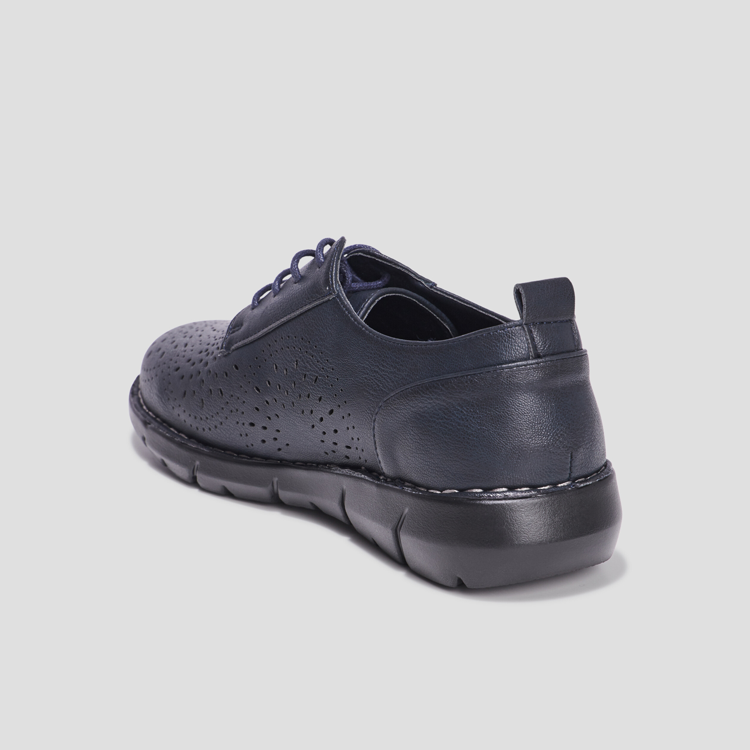Derbies à lacets compensées bleu marine femme | La Halle