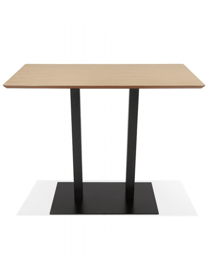 KADIMA DESIGN Hochtisch aus Holz Metall mit Naturplatte | Industrieller Stil in Beige günstig kaufen