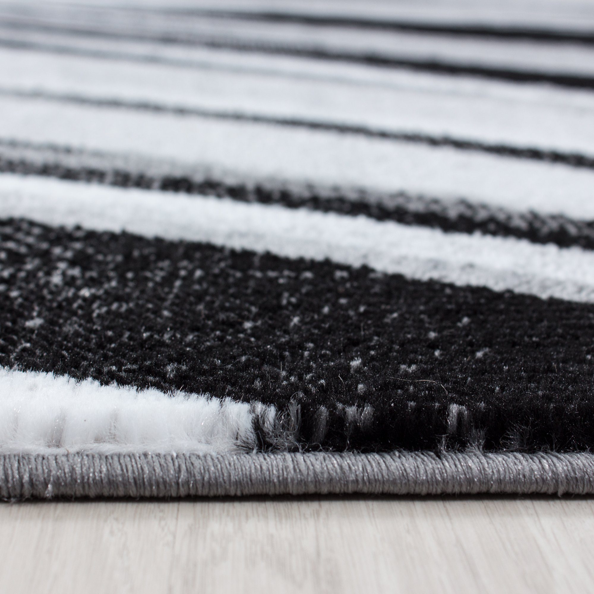 Designteppich Abstrakt Wellen Design, Carpetsale24, Läufer, Höhe: 12 mm, Kurzflor Teppich Wohnzimmer Abstrakt Wellen Design versch. größe