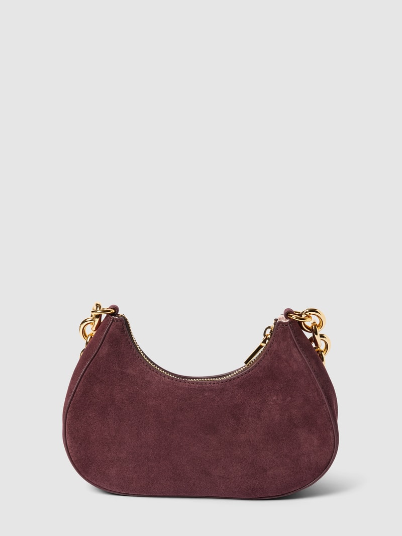 Umhängetasche mit Label-Applikation Modell 'CARRIE CHAIN' in aubergine