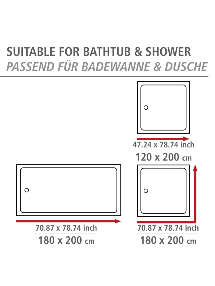 Wenko Anti-Schimmel Duschvorhang Echo in Grau günstig kaufen onesize