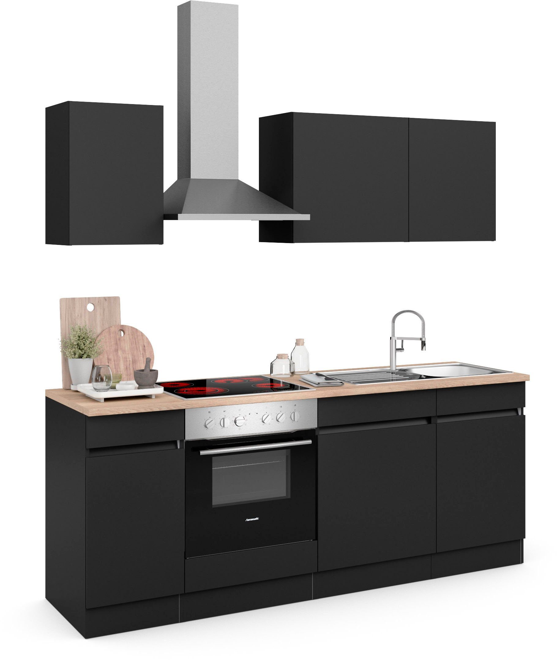 OPTIFIT Küche Safeli, Breite 210 cm, wahlweise mit oder ohne Hanseatic-E-Geräte
