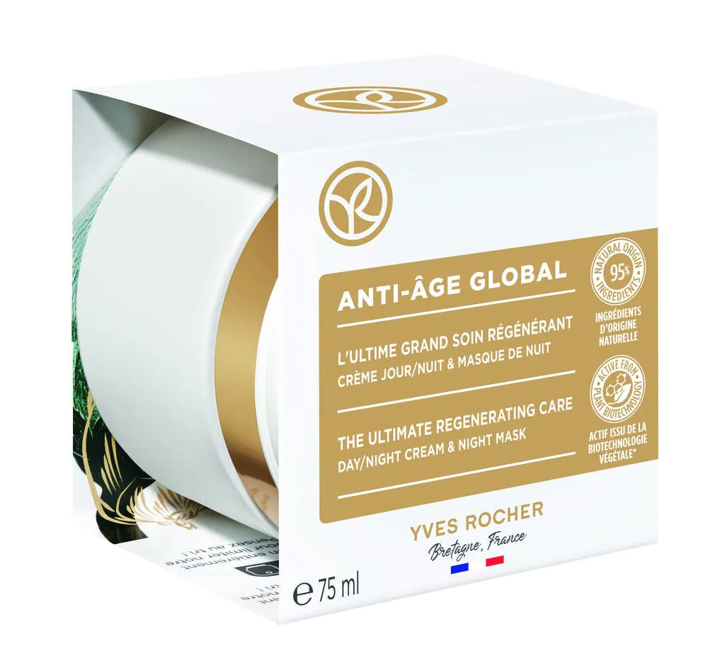 Yves Rocher Anti-Age Global regeneruojamasis dieninis ir naktinis kremas bei kaukė nuo raukšlių