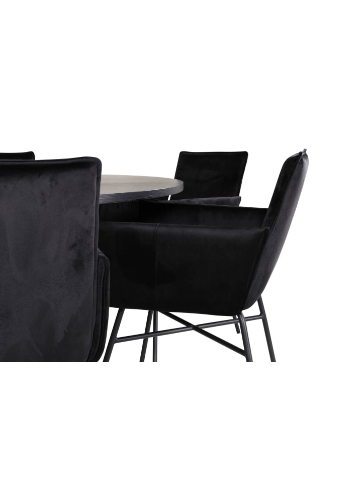 ebuy24 Essgruppe Copenhagen (7-teilig) Schwarz 140 x 140 cm günstig kaufen onesize