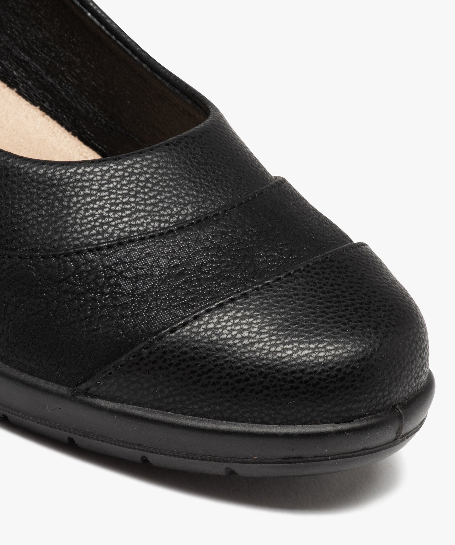 Ballerines femmes confort unies finement compensées noir | GEMO