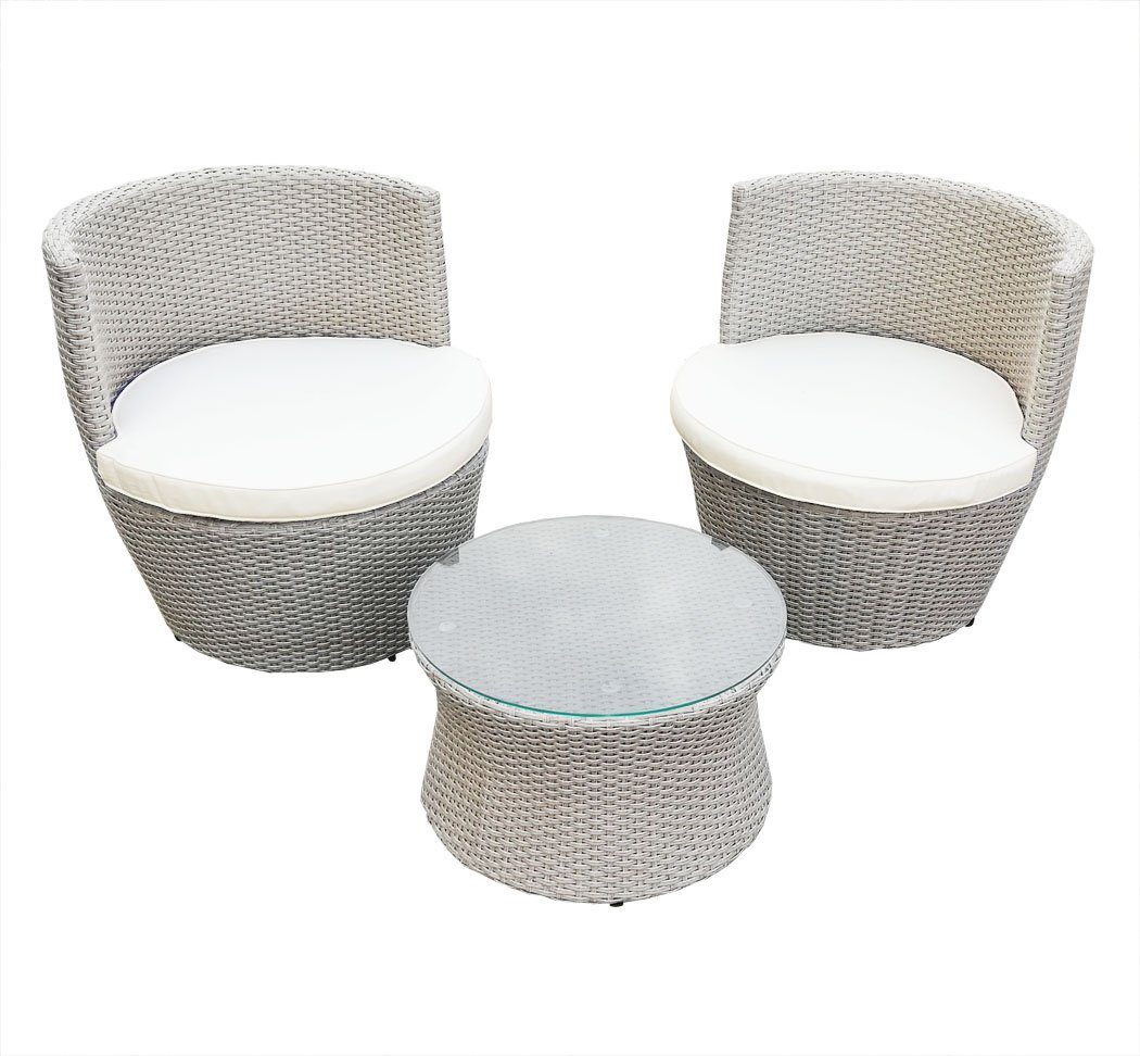 KMH Gartenlounge-Set 2er Gruppe *Felipa* braun/weiss (106406), (3-tlg)
