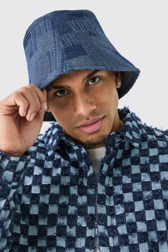 Patchwork Denim-Anglerhut