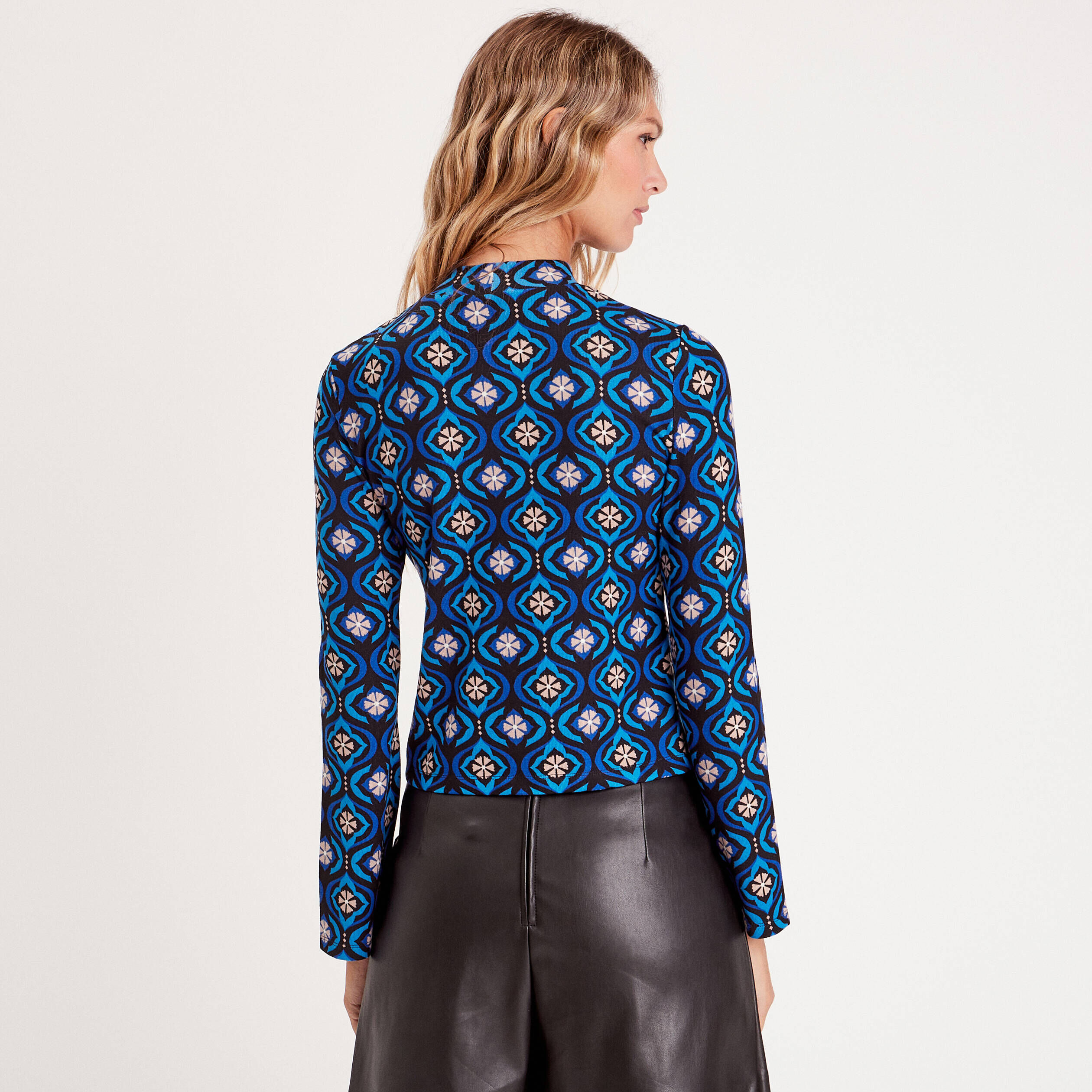 T-shirt col montant noir femme | Cache Cache