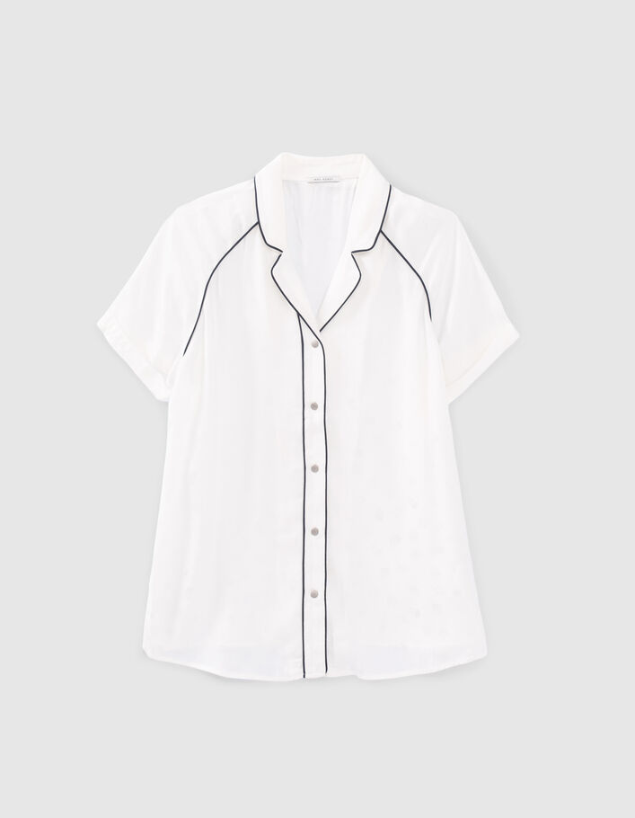 Chemise blanc cassé jacquard motif rock Femme