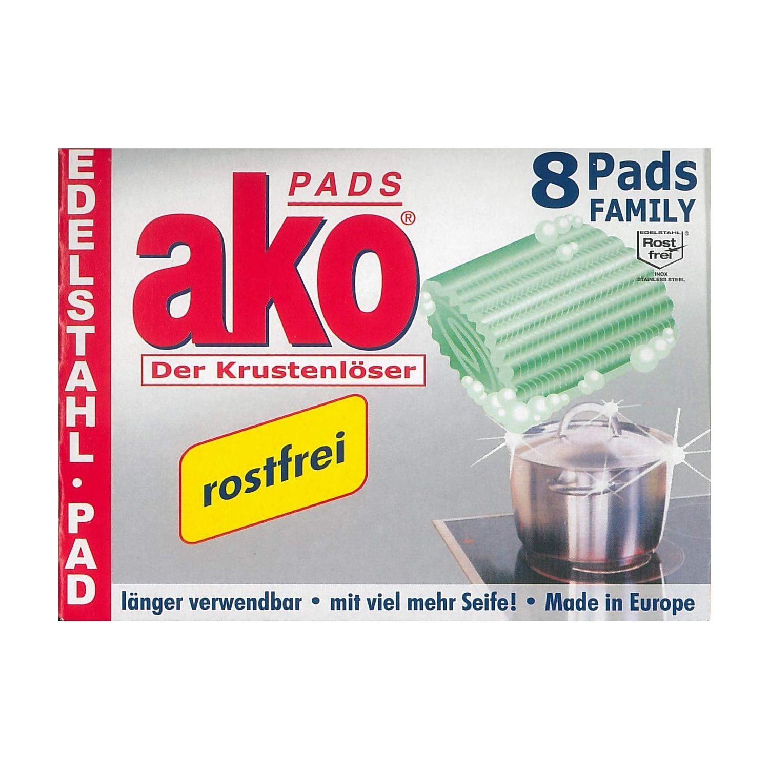 Ako Flaschenablage ako Pads Edelstahl Der Krustenlöser Schwamm rostfrei fettlöser 8 Pads