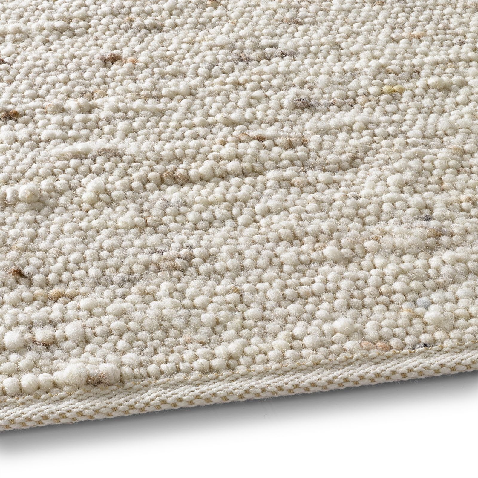 Wollteppich TaraCarpet Fjord, TaraCarpet, rechteckig, Höhe: 10 mm, Handwebteppich Schurwolle nat. meliert Wohnzimmer Schlafzimmer 060x120