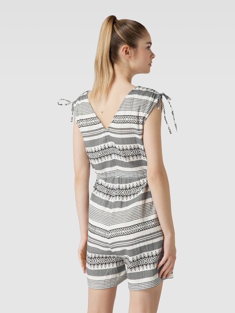Playsuit aus Baumwolle mit Allover-Muster Modell 'NORA' in schwarz