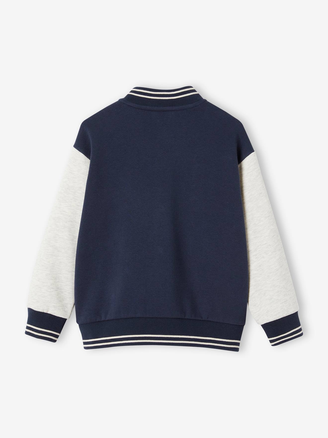 Vertbaudet Jungen College-Sweatjacke mit Aufnäher Oeko-Tex - tannengrün
