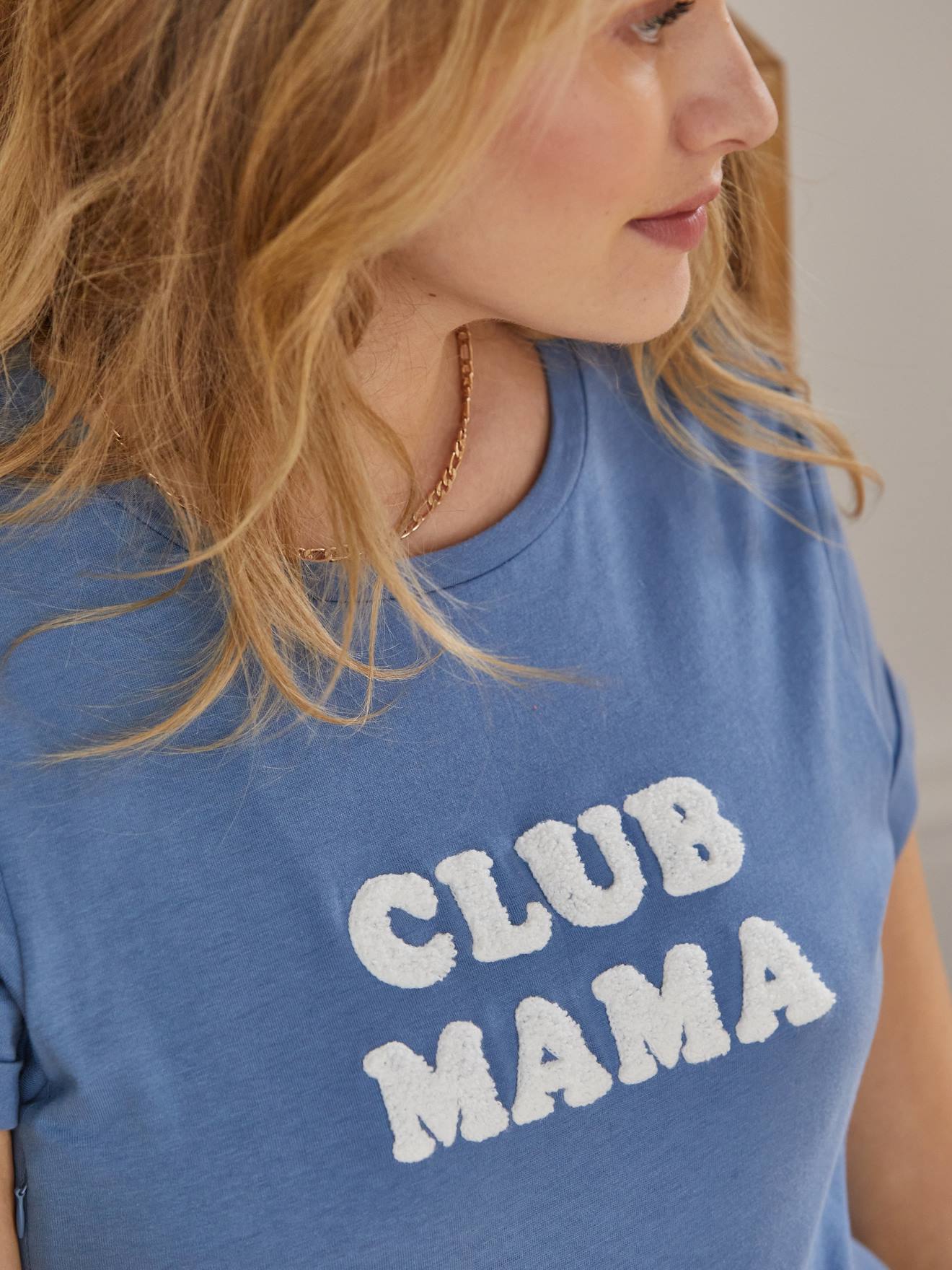 Vertbaudet Bio-Kollektion: T-Shirt für Schwangerschaft & Stillzeit CLUB MAMA, personalisierbar - senfgelb