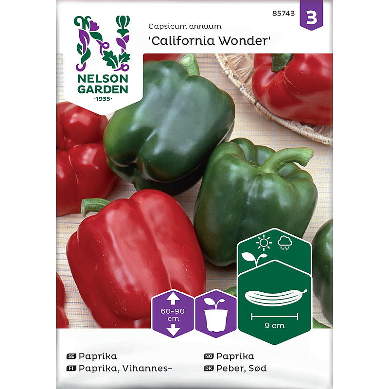 Nelson garden Frø Paprika California Wonder