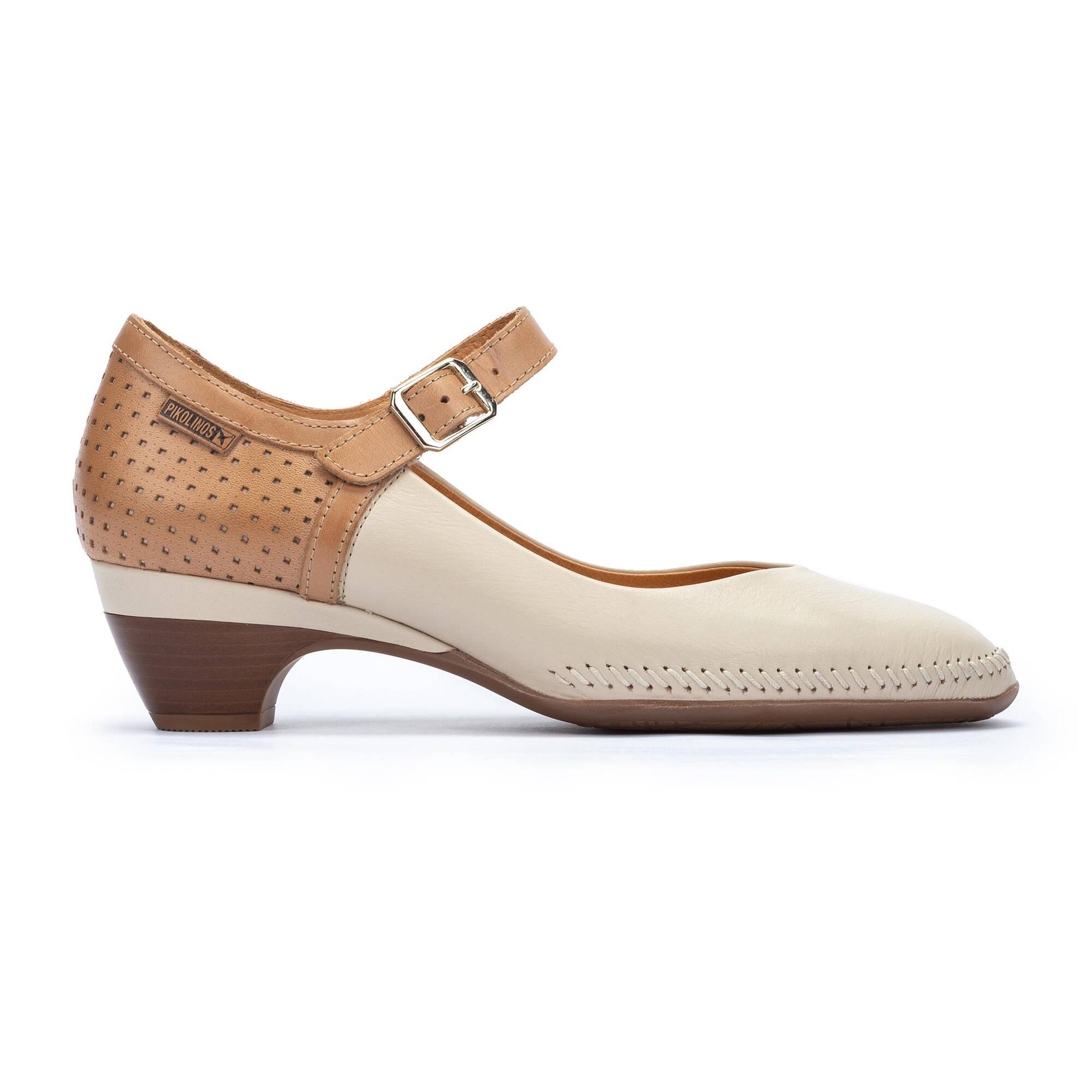 Buty damskie z boczną klamrą - KOŚĆ SŁONIOWA