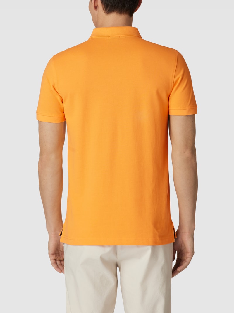 Poloshirt mit Logo-Stitching in lachs