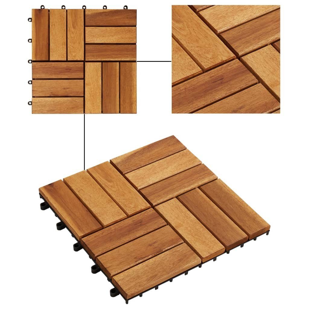 Teppichboden 10 x Fliese aus Akazienholz 30 x 30 cm, vidaXL, Höhe: 240 mm