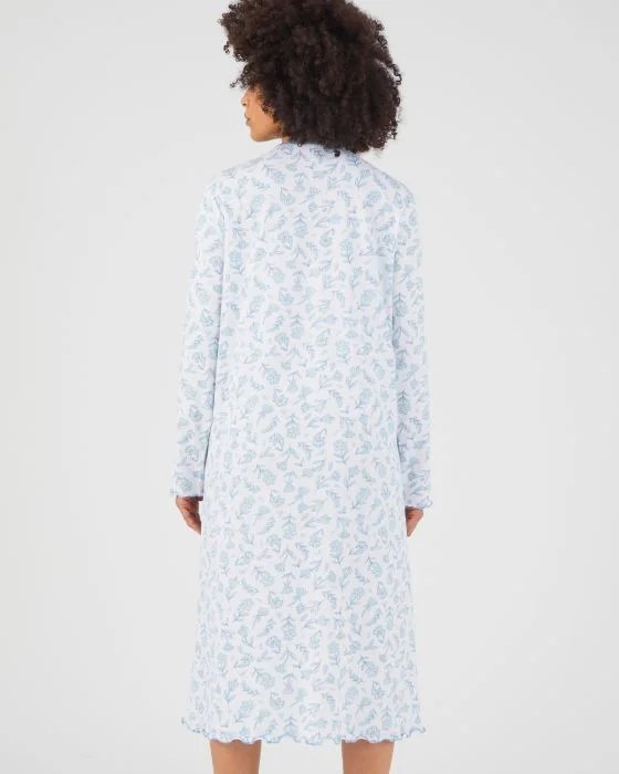Chemise de nuit imprimée maille jersey coton peigné
