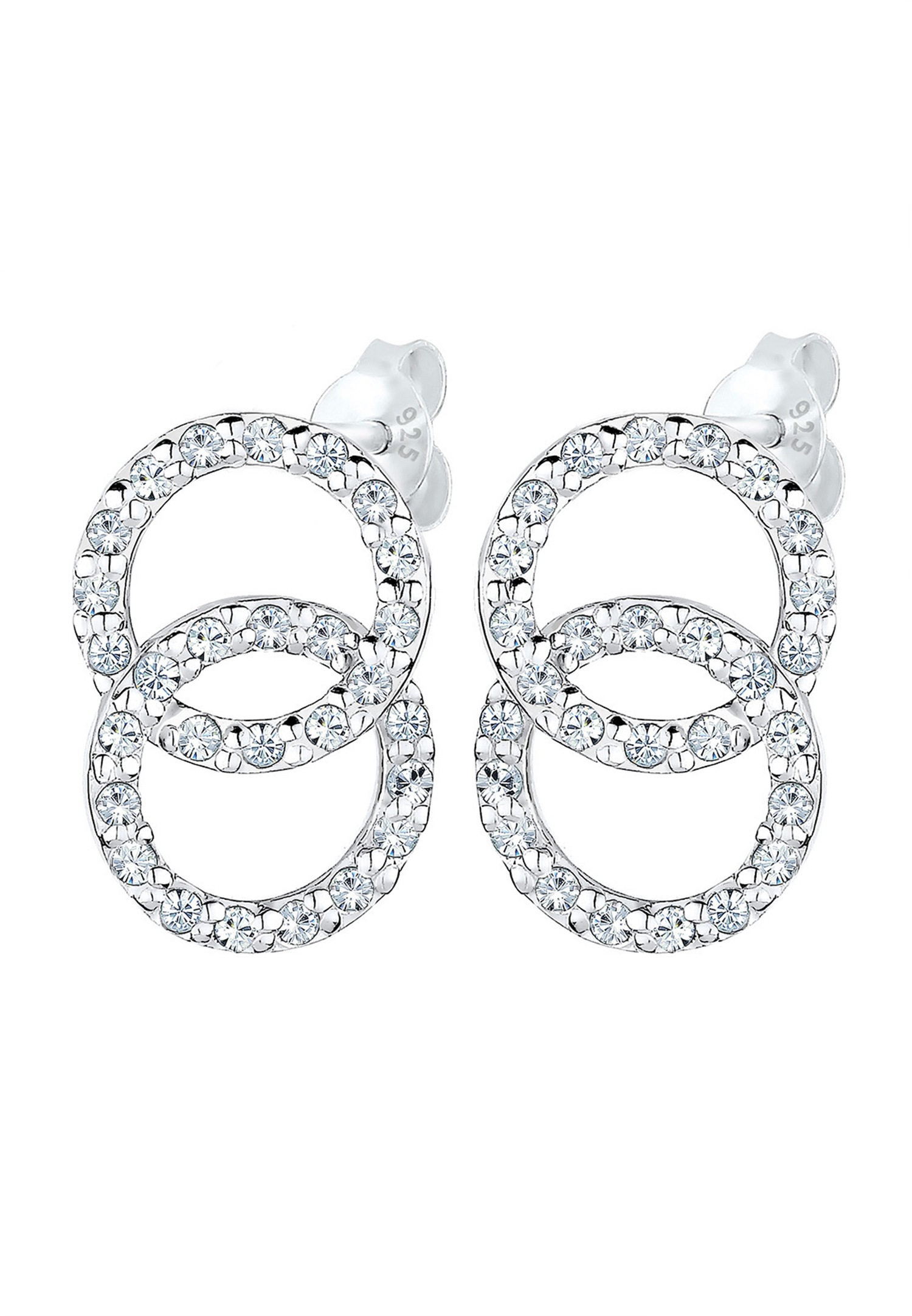 Anillo geométrico de moda para mujer de Elli con cristales de plata de ley 925.