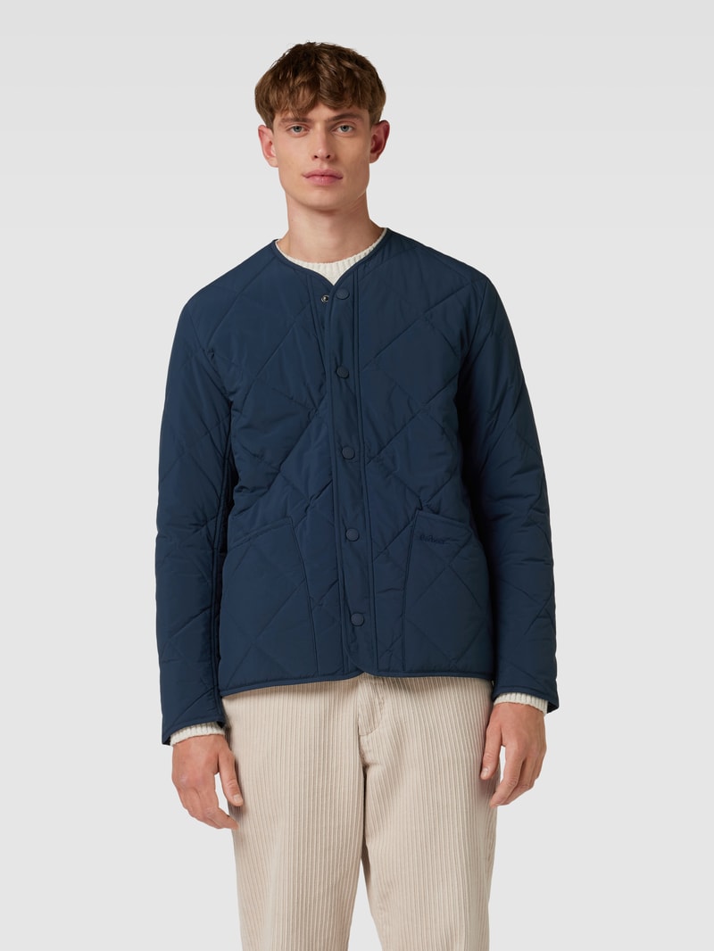 Steppjacke mit Knopfleiste Modell 'LIDDESDALE' in marineblau