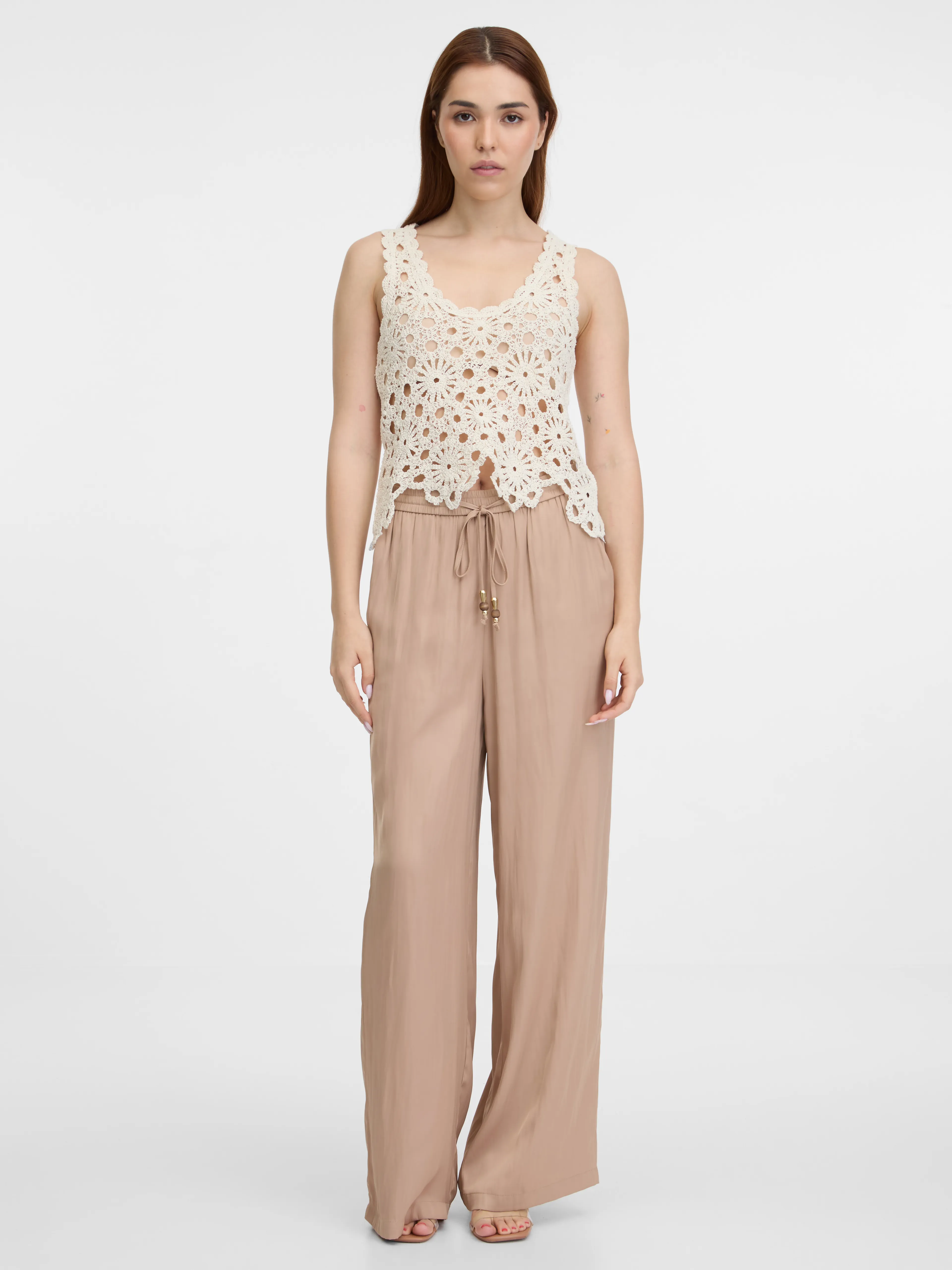 Beige weite Damenhose ORSAY