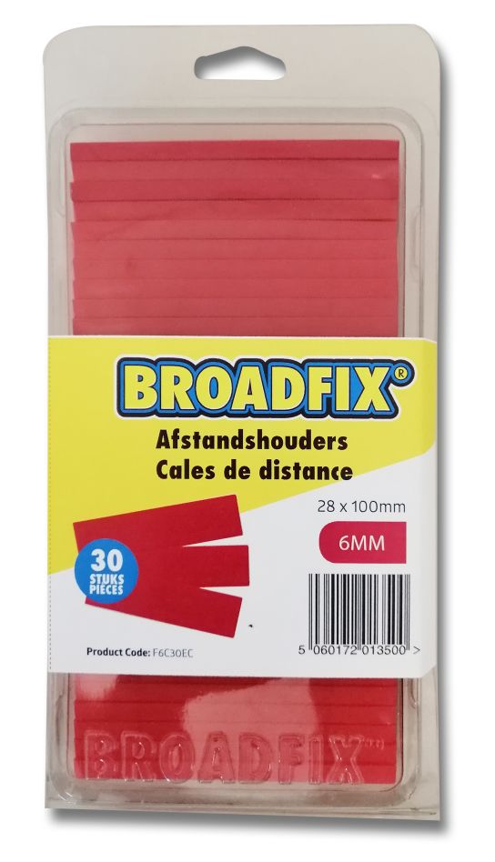 BROADFIX F6C30EC plokščios tarpinės 100x28 mm, 6 mm, 30 vnt.