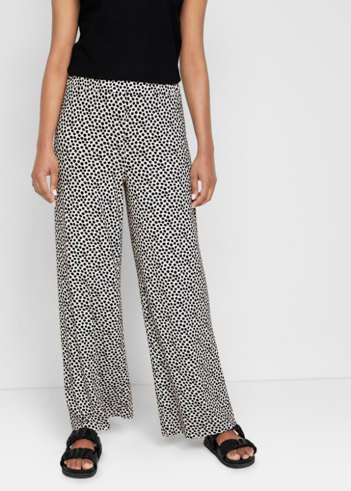 Jersey-Palazzohose mit Bequembund, bedruckt