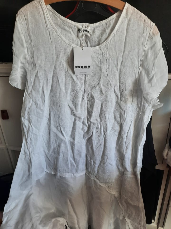 Rodier Lin Leinen-Kleid in Weiß günstig kaufen S/M