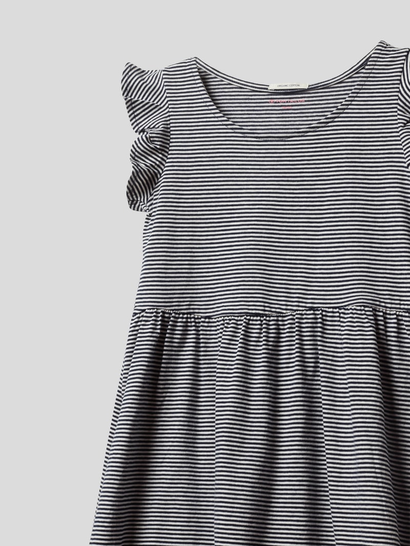 Kleid mit Streifenmuster in marineblau