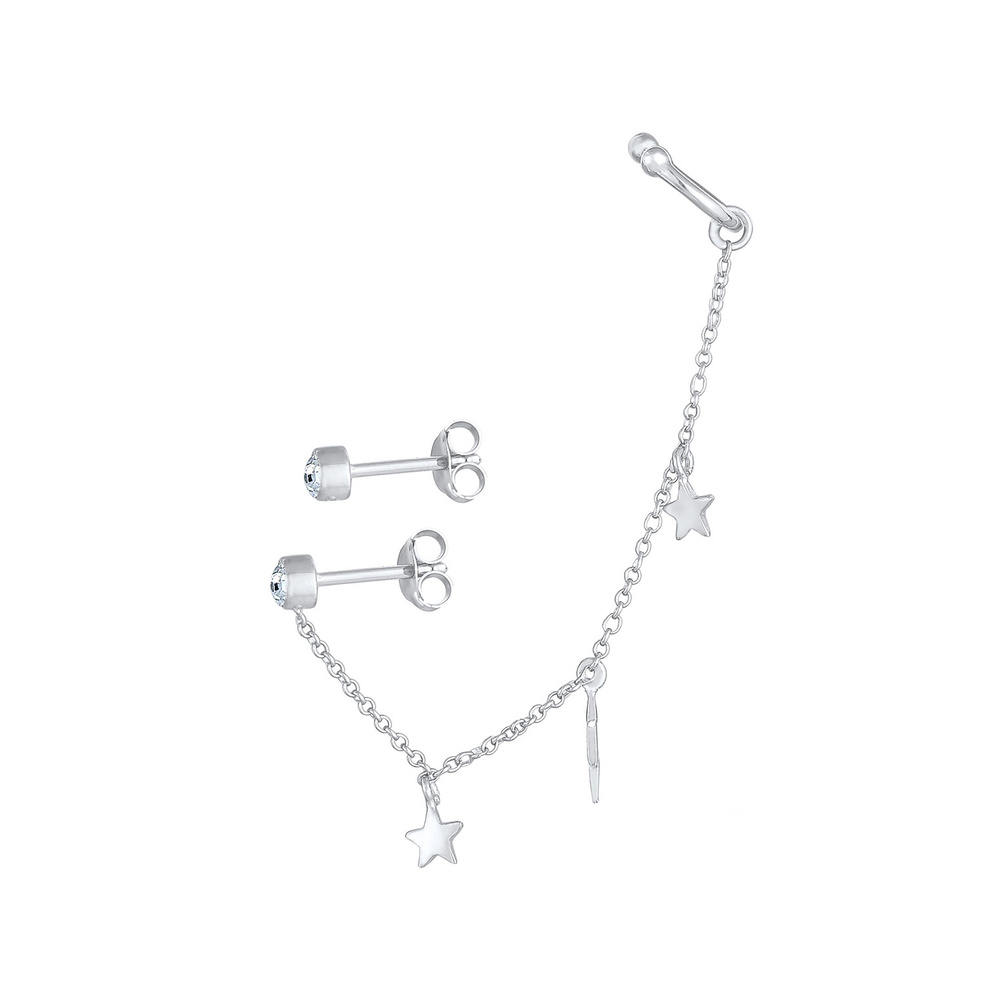 Elli Elli Boucles d'Oreilles Boucles d'oreilles pour dames - Tendance Lightning Star A Boucles d'oreilles