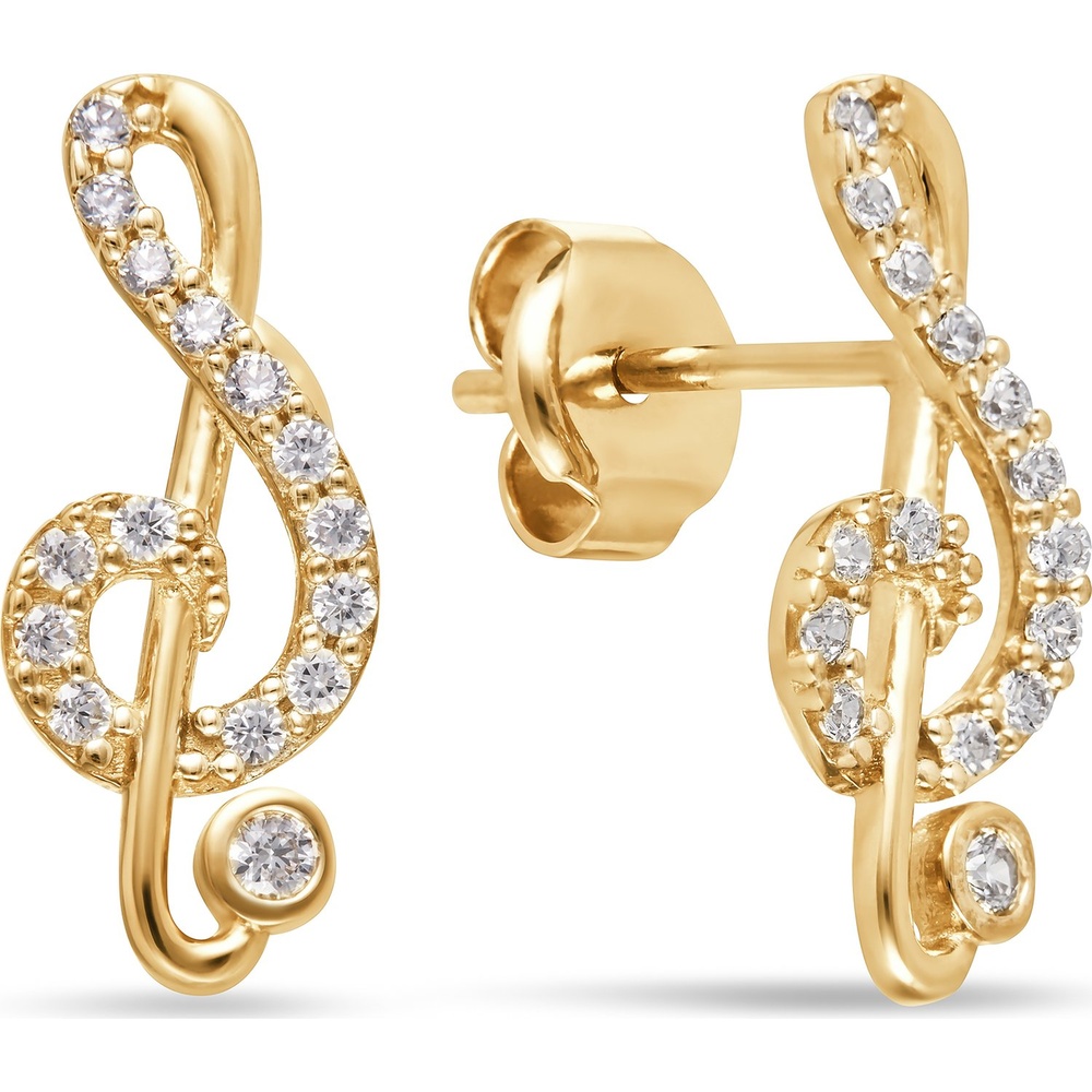 FAVS Boucles d'oreilles à fermoir à poussette 375 Or jaune Boucles d'oreilles