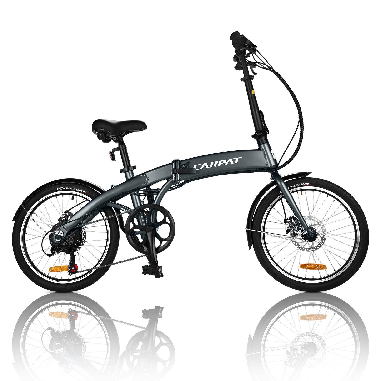 CARPAT SPORT E-Bike 20 Zoll Klapprad E-Bike Faltrad Damen Herren, 36V/6,6Ah, 6 Gang Shimano, Kettenschaltung, Hintermotor, (Alu-Rahmen, Pedelec Elektrisches Fahrrad), Elektrofahrrad, E-Klapprad, E-Faltrad