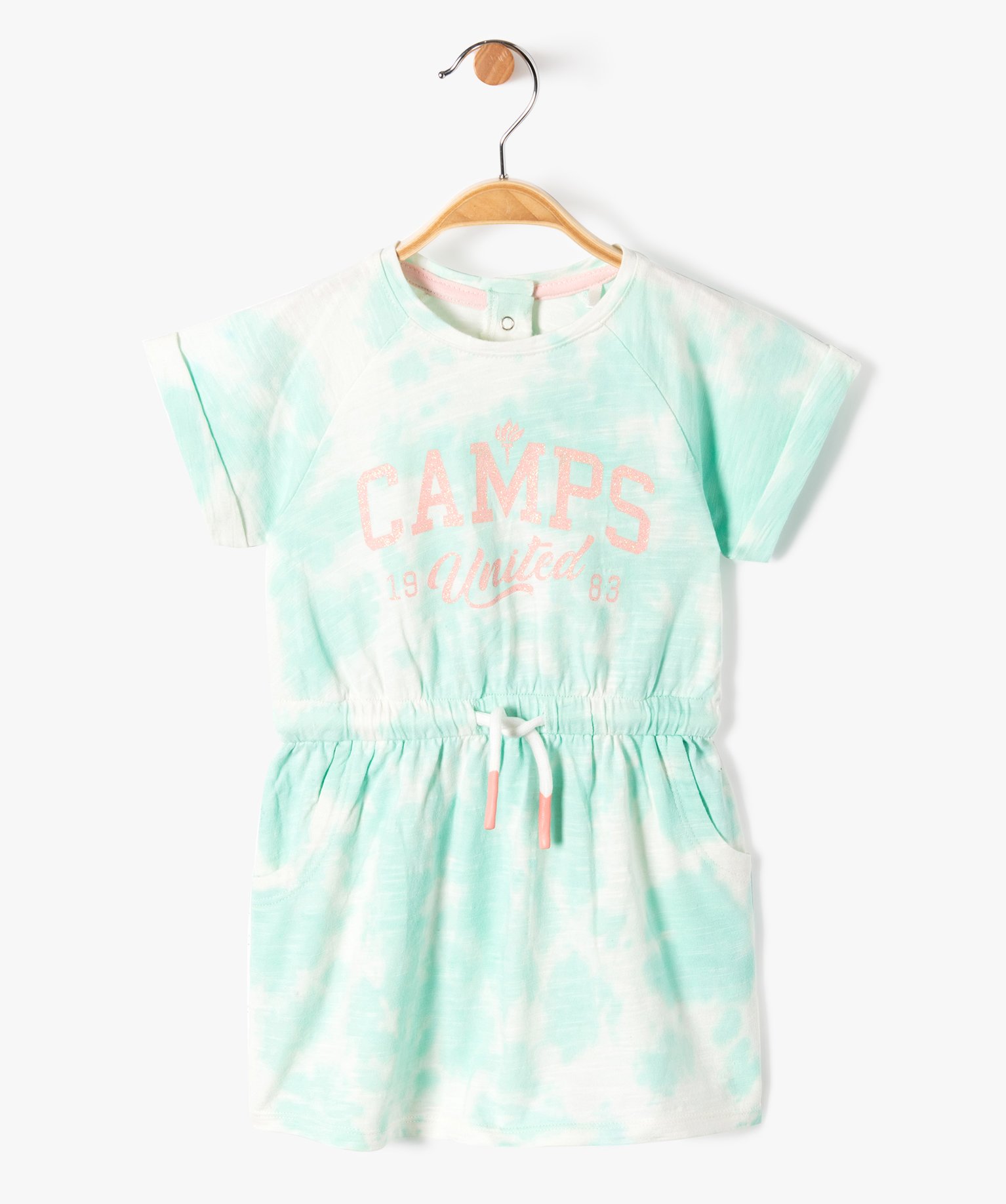 Robe bébé fille en maille tie and dye - Camps United vert | GEMO