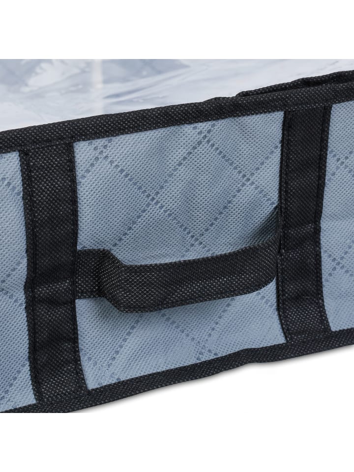 relaxdays 2 x Unterbettkommode in Grau/ Transparent - (B)100 x (H)14 x (T)50 cm günstig kaufen onesize