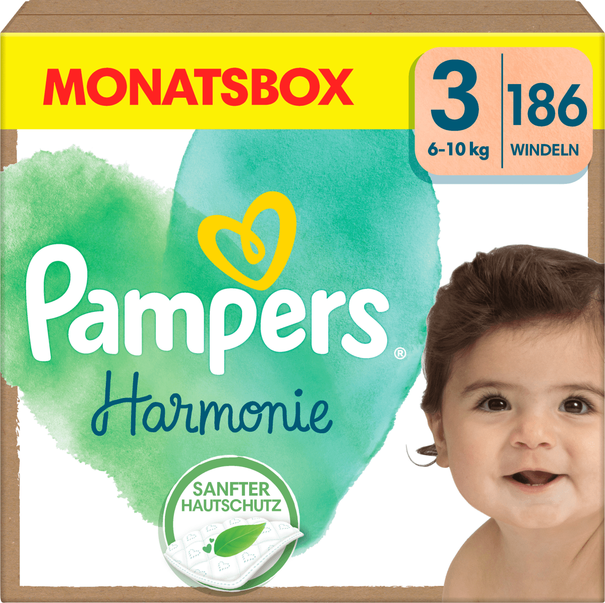 Windeln Harmonie Gr.3 Midi (6-10 kg), Monatsbox, 186 St
