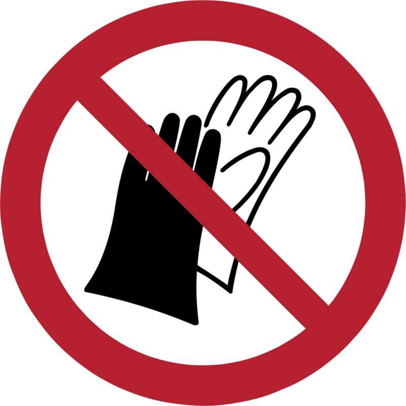 Djois Warnschild Das Benutzen von Handschuhen ist verboten Klebstoff, einschraubbar PP (Polypropylen) 20 (B) x 0,14 (H) cm 3 Stück